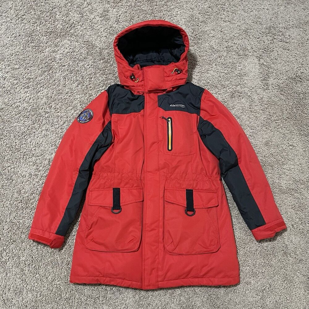 Mountain Equipment Parka Jacket Women Medium Red Above & Beyond Puffer Duck Down
